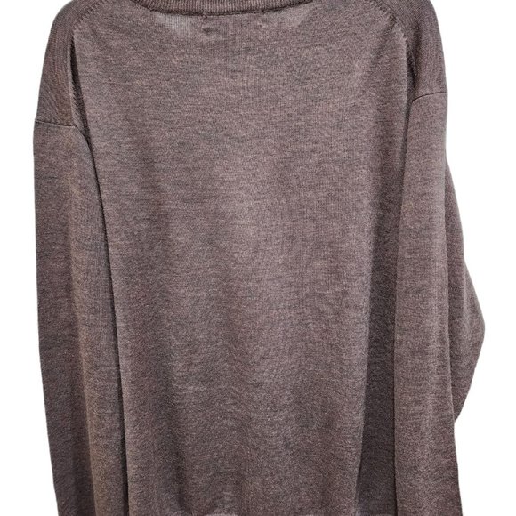 Pronto Uomo Sweater Men's Brown Size XL Long Sleeve V-Neck Merino Wool Casual - Picture 12 of 13